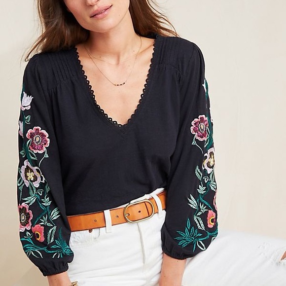 Anthropologie embroidered top - Picture 2 of 9